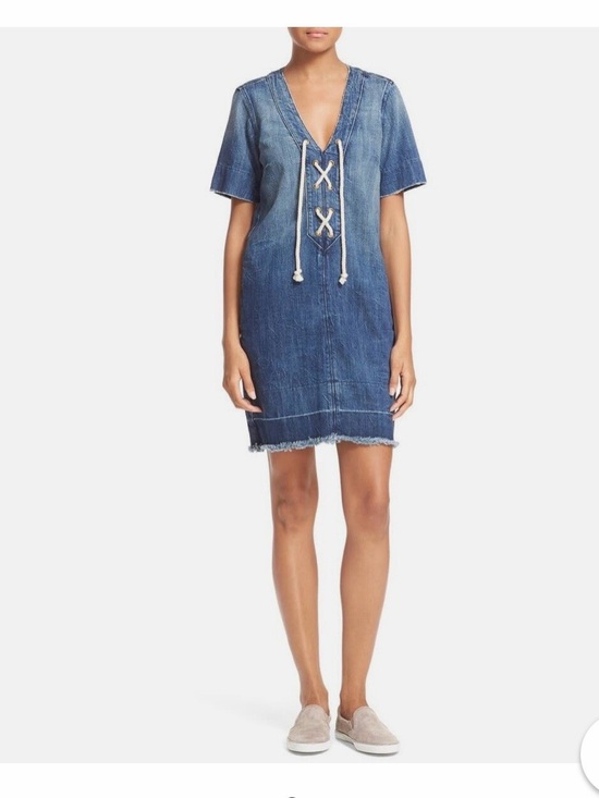Current/Elliott Dresses & Skirts - Current/Elliott Indigo Denim Lace-Up V-Neck Cover-Up